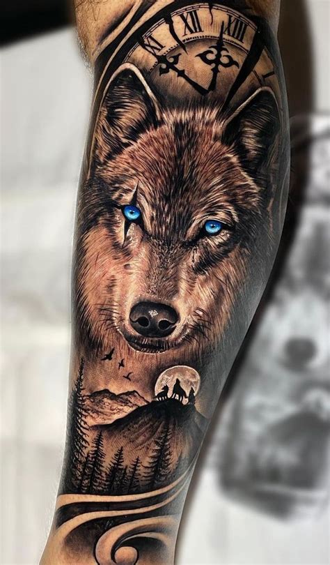 wolf and tattoo